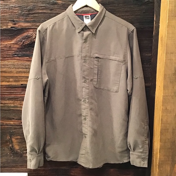 North Face Hiking Shirt Convertible Sleeve Button Down Outdoor Performance Top - Picture 2 of 16